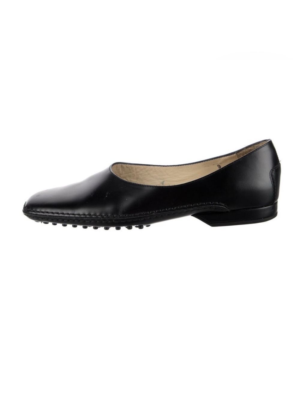 Women’s Tods Black Leather Slip-On Driving Loafers
